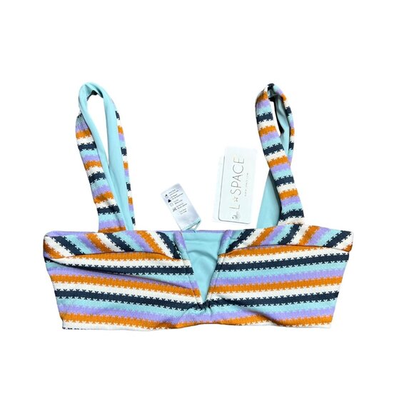 L*Space Lee Lee Bralette Bikini Top Size S Over The Moon Stripe NWT - Picture 3 of 9